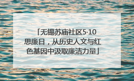 无锡苏庙社区5·10思廉日，从历史人文与红色基因中汲取廉洁力量