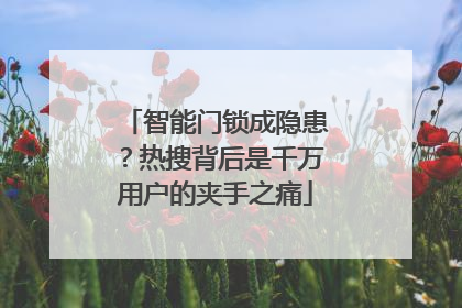 智能门锁成隐患？热搜背后是千万用户的夹手之痛