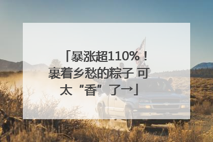 暴涨超110%！裹着乡愁的粽子 可太“香”了→