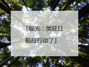 曝光：美驻日航母行动了