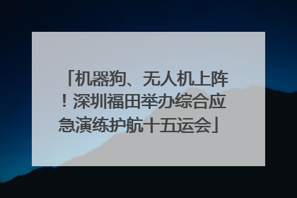 机器狗、无人机上阵！深圳福田举办综合应急演练护航十五运会