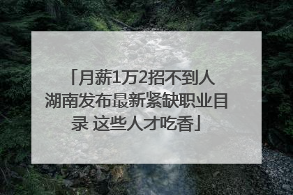 月薪1万2招不到人 湖南发布最新紧缺职业目录 这些人才吃香
