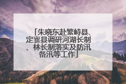 朱晓东赴繁峙县、定襄县调研河湖长制、林长制落实及防汛备汛等工作