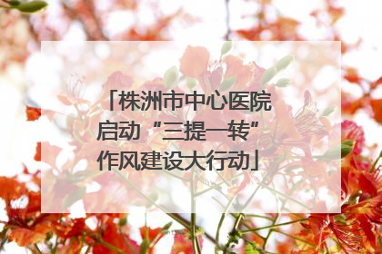 株洲市中心医院启动“三提一转”作风建设大行动
