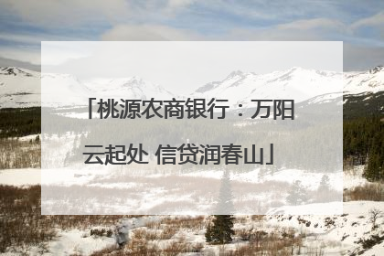 桃源农商银行：万阳云起处 信贷润春山