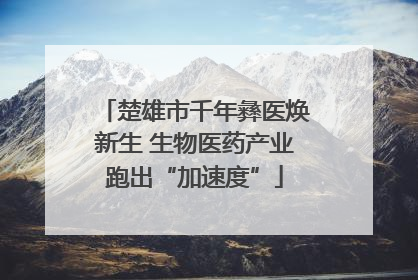 楚雄市千年彝医焕新生 生物医药产业跑出“加速度”