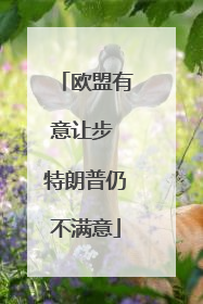 欧盟有意让步 特朗普仍不满意