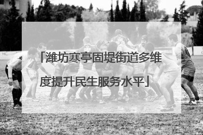 潍坊寒亭固堤街道多维度提升民生服务水平