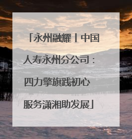 永州融耀丨中国人寿永州分公司：四力擎旗践初心 服务潇湘助发展