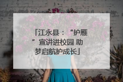 江永县：“护雁”宣讲进校园 助梦启航护成长