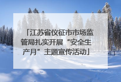 江苏省仪征市市场监管局扎实开展“安全生产月”主题宣传活动