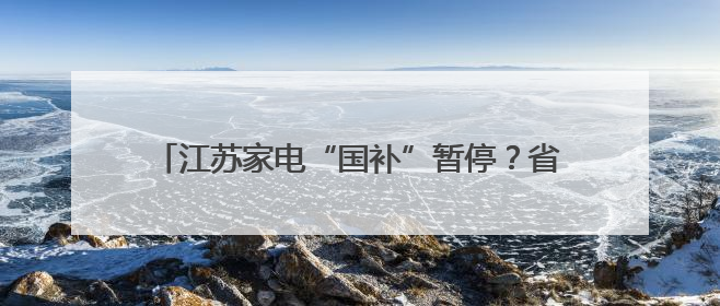 江苏家电“国补”暂停？省商务厅：部分平台在整改或升级，调整后可正常使用