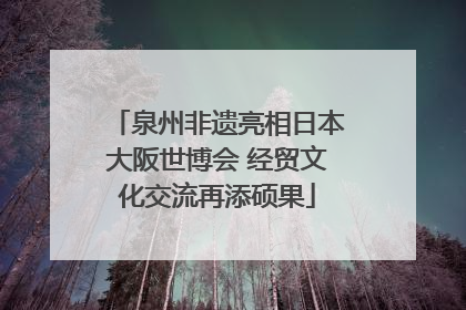 泉州非遗亮相日本大阪世博会 经贸文化交流再添硕果