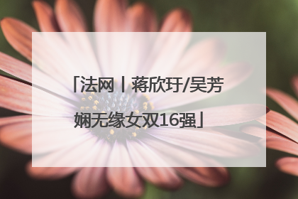 法网丨蒋欣玗/吴芳娴无缘女双16强