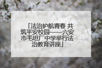 法治护航青春 共筑平安校园——六安市毛坦厂中学举行法治教育讲座