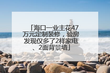 海口一业主花47万元定制装修，验房发现仅多了2样家电、2面背景墙