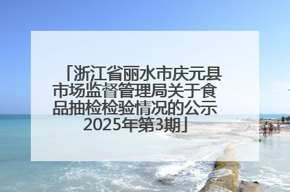 浙江省丽水市庆元县市场监督管理局关于食品抽检检验情况的公示2025年第3期