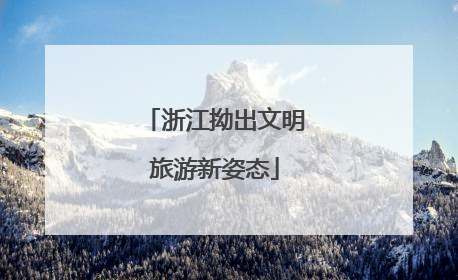 浙江拗出文明旅游新姿态