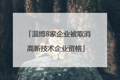 淄博8家企业被取消高新技术企业资格