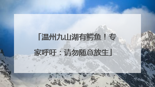 温州九山湖有鳄鱼！专家呼吁：请勿随意放生