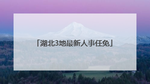 湖北3地最新人事任免