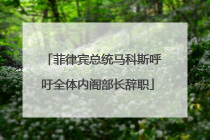 菲律宾总统马科斯呼吁全体内阁部长辞职
