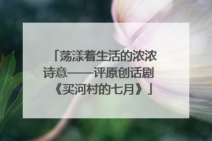 荡漾着生活的浓浓诗意——评原创话剧《买河村的七月》