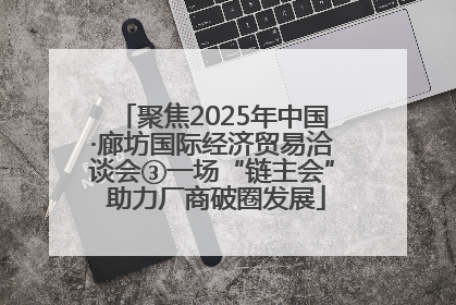 聚焦2025年中国·廊坊国际经济贸易洽谈会③一场“链主会” 助力厂商破圈发展