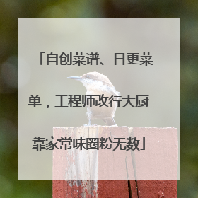 自创菜谱、日更菜单，工程师改行大厨靠家常味圈粉无数