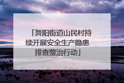 舞阳街道山民村持续开展安全生产隐患排查整治行动