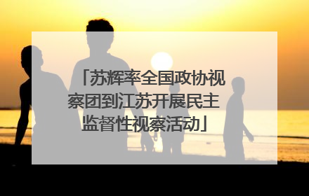 苏辉率全国政协视察团到江苏开展民主监督性视察活动
