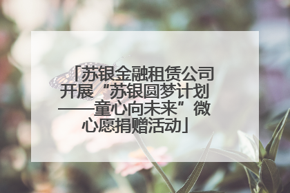 苏银金融租赁公司开展“苏银圆梦计划——童心向未来”微心愿捐赠活动