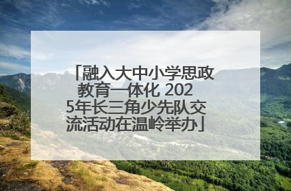 融入大中小学思政教育一体化 2025年长三角少先队交流活动在温岭举办