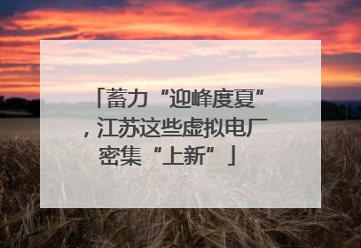 蓄力“迎峰度夏”，江苏这些虚拟电厂密集“上新”