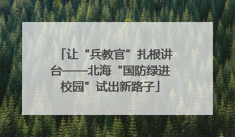 让“兵教官”扎根讲台——北海“国防绿进校园”试出新路子