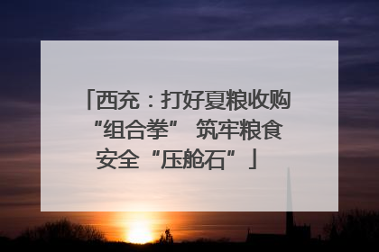 西充：打好夏粮收购“组合拳” 筑牢粮食安全“压舱石”