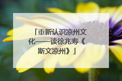 重新认识凉州文化——读徐兆寿《斯文凉州》
