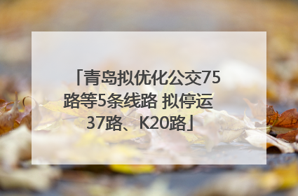 青岛拟优化公交75路等5条线路 拟停运37路、K20路
