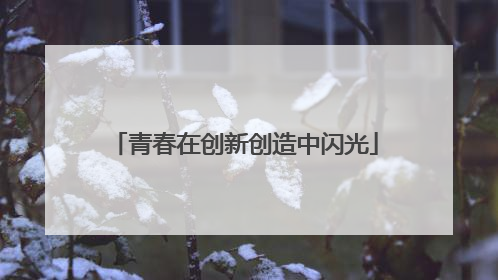 青春在创新创造中闪光