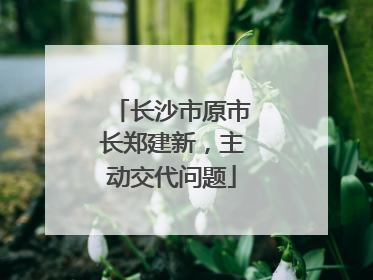长沙市原市长郑建新，主动交代问题