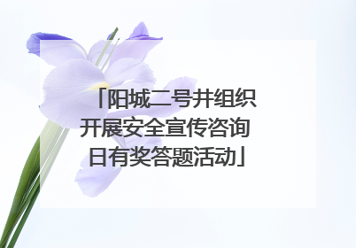 阳城二号井组织开展安全宣传咨询日有奖答题活动