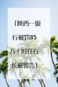 陕西一银行被罚85万！时任行长被警告