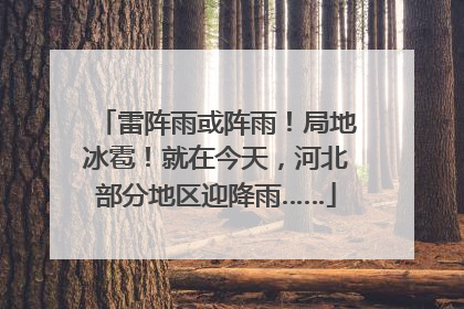雷阵雨或阵雨！局地冰雹！就在今天，河北部分地区迎降雨……