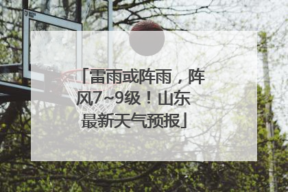 雷雨或阵雨，阵风7~9级！山东最新天气预报