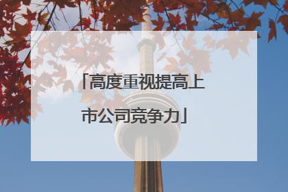 高度重视提高上市公司竞争力