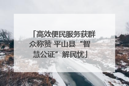 高效便民服务获群众称赞 平山县“智慧公证”解民忧