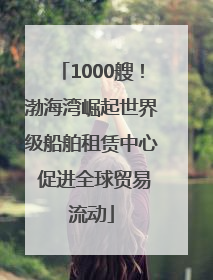 1000艘！渤海湾崛起世界级船舶租赁中心 促进全球贸易流动