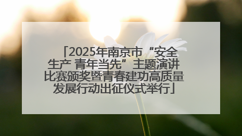 2025年南京市“安全生产 青年当先”主题演讲比赛颁奖暨青春建功高质量发展行动出征仪式举行