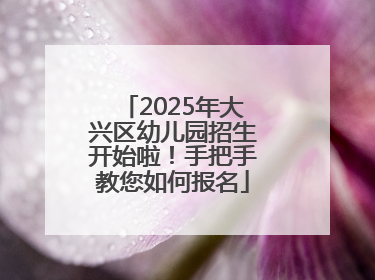 2025年大兴区幼儿园招生开始啦！手把手教您如何报名