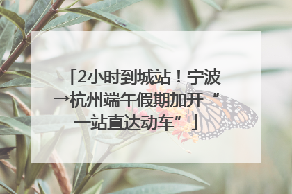 2小时到城站！宁波→杭州端午假期加开“一站直达动车”